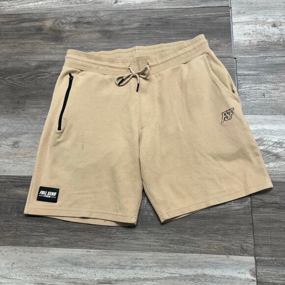 Full Send Shorts Fitness Brown Mens 34" Plain Athletic Exercise Activewear Sweat - Picture 1 of 8